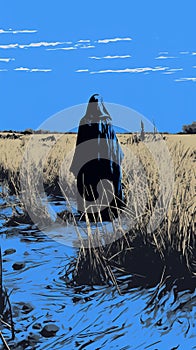 Adamtanium: A Dramatic Marshy Grass View In Pop Art Style