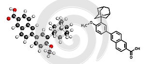 Adapalene acne treatment drug, chemical structure