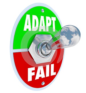 Adapt Vs Fail Words Toggle Switch Success Life Career Change