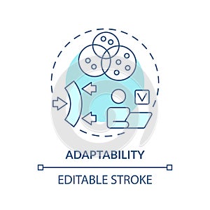 Adaptability soft blue concept icon