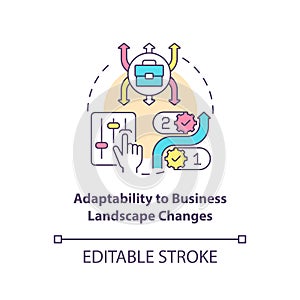 Adaptability to business landscape change concept icon