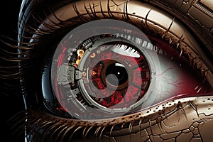 Adaptable Human eye in robot. Generate Ai