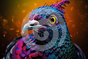 Adaptable Pigeon bird colorful. Generate Ai