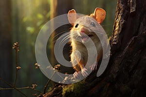 Adaptable Rodent animals on green moss surface. Generate ai