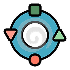 Adaptation circle icon color outline vector