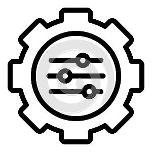 Adaptation cog icon, outline style