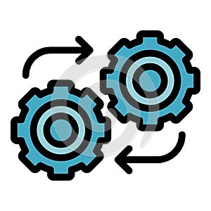 Adaptation gear wheel icon color outline vector