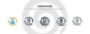 Adaptation icon in different style vector illustration. two colored and black adaptation vector icons designed in filled, outline