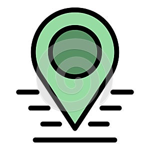 Adaptation location icon color outline vector