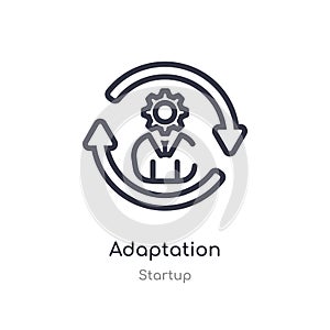 adaptation outline icon. isolated line vector illustration from startup collection. editable thin stroke adaptation icon on white