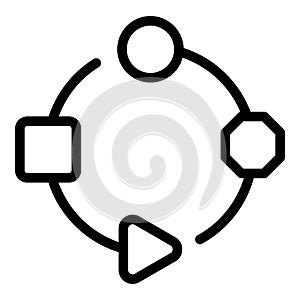 Adaptation process icon, outline style
