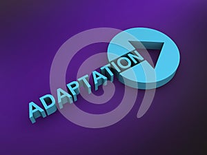 adaptation word on purple photo