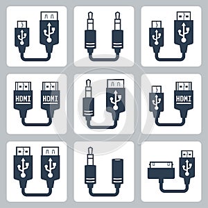 Adapter connectors vector icons photo