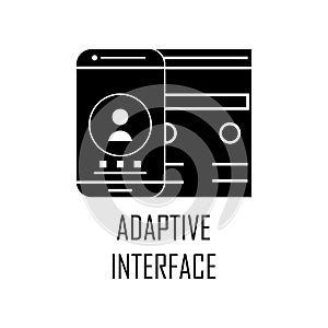 adaptive interface icon. Element of Web Development for mobile concept and web apps. Detailed adaptive interface icon can be used