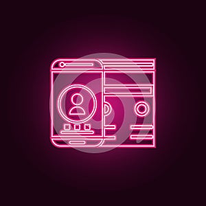 adaptive interface icon. Elements of Web Development in neon style icons. Simple icon for websites, web design, mobile app, info