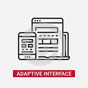 Adaptive Interface - modern vector line design icon.