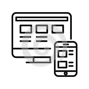 Adaptive Layout Black And White Illustration