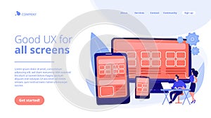 Responsive web design concept landing page.
