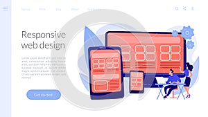 Responsive web design concept landing page.