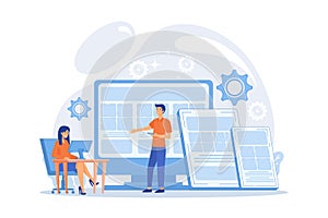 Adaptive mobile app interface, web optimization. Responsive web design, responsive website development, good UX for all screens