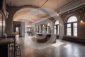 adaptive reuse and renovation project transforming vintage building into modern office space