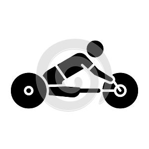 Road cycling black glyph icon