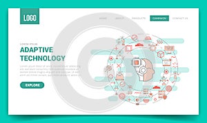 adaptive technology concept with circle icon for website template or landing page homepage