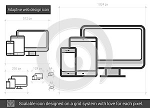 Adaptive web design line icon.