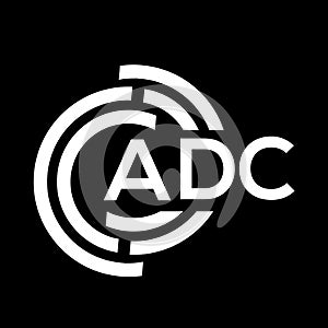 ADC letter logo design on black background. ADC creative initials letter logo concept. ADC letter design photo