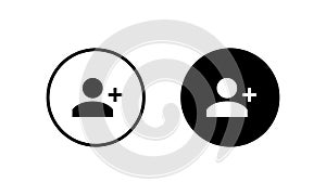 Add Account Icon Vector in Circle Button