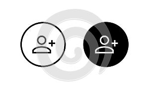Add Account Icon Vector in Circle Shape
