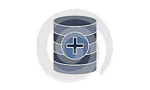 Add, add database, create database, new database icon vector illustration flat style graphical symbol.