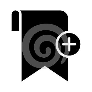 Add bookmark tag glyph flat vector icon