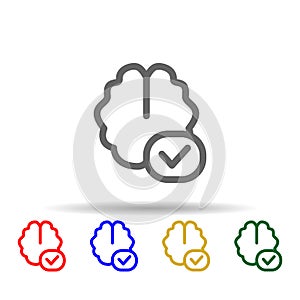 Add brain multi color style icon. Simple thin line, outline vector of web icons for ui and ux, website or mobile application