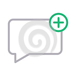 Add bubble thin color line vector icon