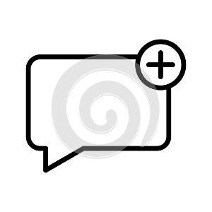 Add bubble thin line vector icon
