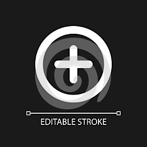 Add button pixel perfect white linear ui icon for dark theme