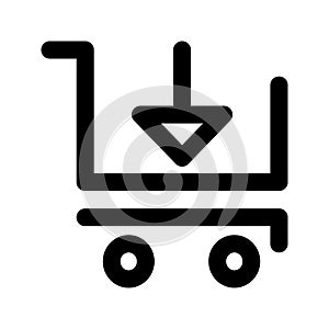 add cart Icon Vector. Outline Shopping Cart Sign. vector illustration graphic for ui commerce