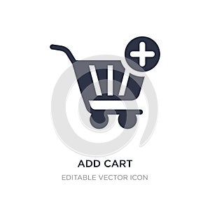 add cart icon on white background. Simple element illustration from General concept