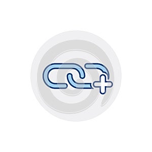 Add chain hyperlink internet link plus web icon