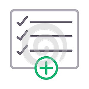 Add checklist thin color line vector icon