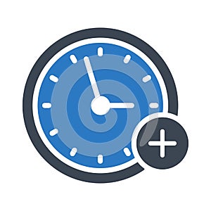 Add clock glyph color vector icon