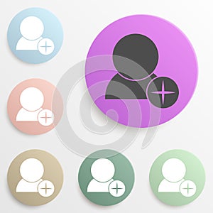 add contact badge color set. Simple glyph, flat vector of web icons for ui and ux, website or mobile application