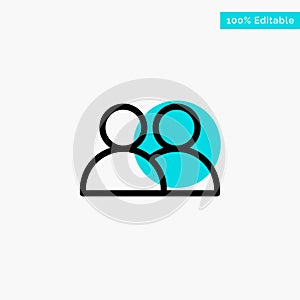 Add, Contact, User, Twitter turquoise highlight circle point Vector icon