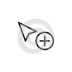 Add, copy, cursor vector icon. Element of design tool for mobile concept and web apps vector. Thin line icon for website design