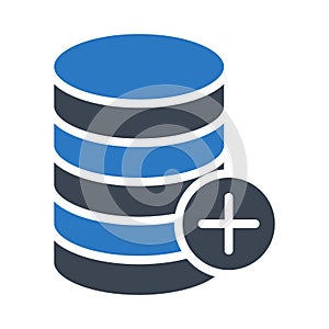 Add database glyph color vector icon