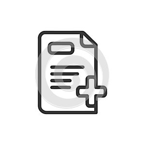 Adding New Document Icon Simple Plus Sign on File Digital Data Entry