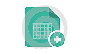 Add, excel, file icon.