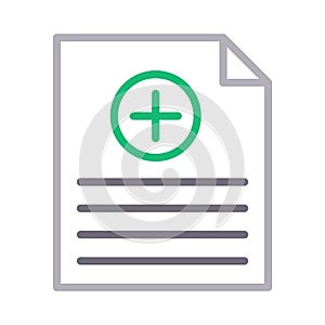 Add file thin color line vector icon