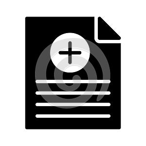 Add file glyph flat vector icon